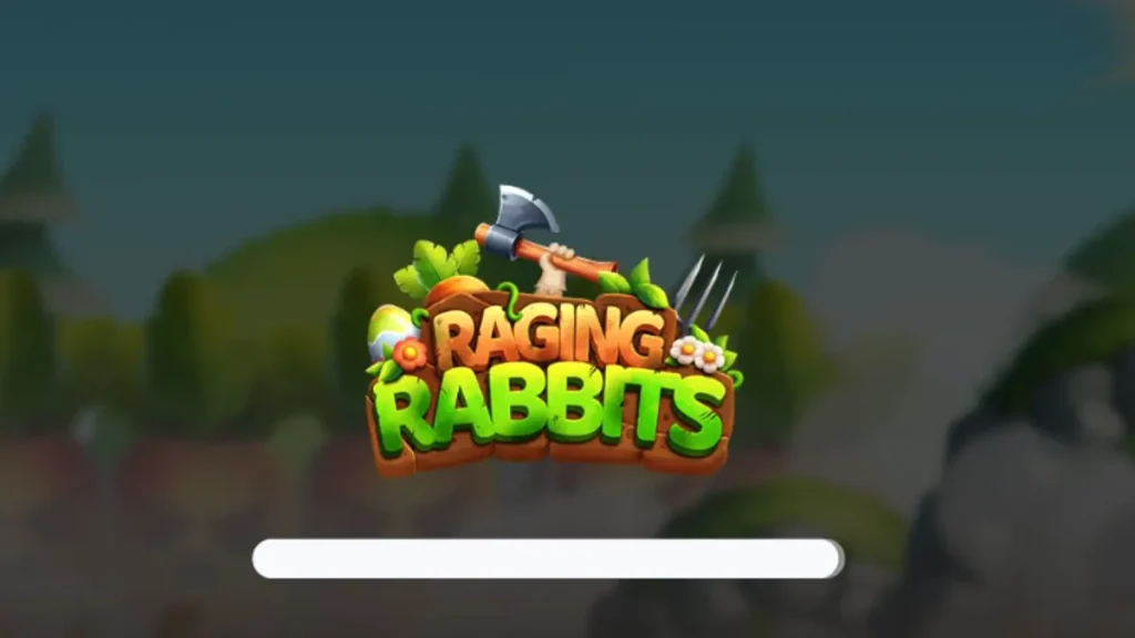 Tampilan visual slot Raging Rabbits dengan tema kelinci militer